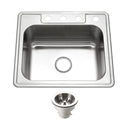 Houzer 2522-9BS4-C Glowtone 25" Stainless Steel Drop-in Topmount 4-Hole Single Bowl 9" Deep Kitchen Sink