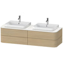 Duravit HP4974B7171 Happy D.2 Plus Four Drawer Wall-Mount Vanity Unit Mediterranean Oak