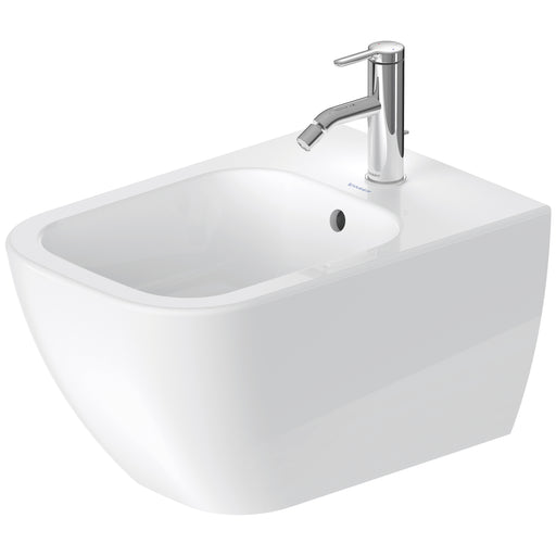 Duravit 2258150000 Happy D.2 Single Hole Horizontal Spray Wall Mount Bidet