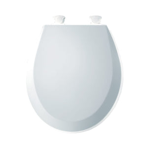 Bemis Round Closed-Front Enameled Wood Toilet Seat with Beveled Cover