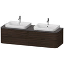 Duravit HP4974B6969 Happy D.2 Plus Four Drawer Wall-Mount Vanity Unit Walnut Brushed