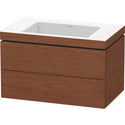 Duravit LC6927N1313 L-Cube C-Bonded Wall-Mount Vanity Kit American Walnut