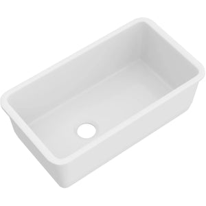 Rohl 6497-00 Allia 34" Fireclay Single Bowl Undermount Kitchen Sink in White