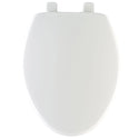 Bemis Elongated Toilet Seat with Chrome Hinges and Lid with Whisper-Close and STA-TITE Fastening