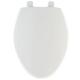 Bemis Elongated Toilet Seat with Chrome Hinges and Lid with Whisper-Close and STA-TITE Fastening