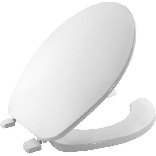 Bemis Round Commercial Plastic Open Front Toilet Seat with Top-Tite Hinge