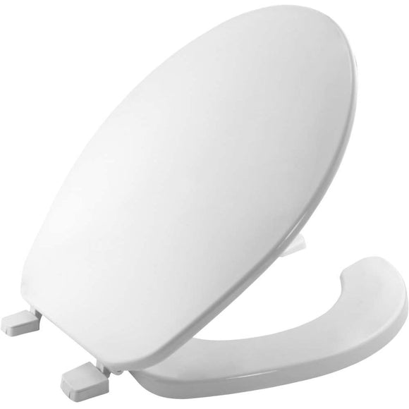 Bemis Round Commercial Plastic Open Front Toilet Seat with Top-Tite Hinge