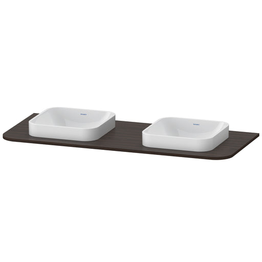 Duravit HP032KB6969 Happy D.2 Plus Console with Two Sink Cut-Outs Walnut Brushed