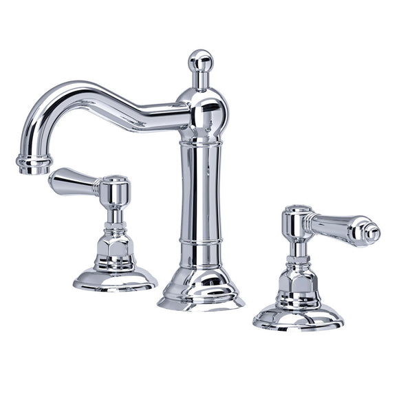 Rohl A1409LMAPC-2 Acqui Column Spout Widespread Bathroom Faucet in Polished Chrome with 2 Lever Handle