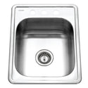 Houzer A1722-7BS-1 Glowtone ADA Compliant 17" Stainless Steel Drop-in Topmount 3-Hole Large Bar and Prep Sink