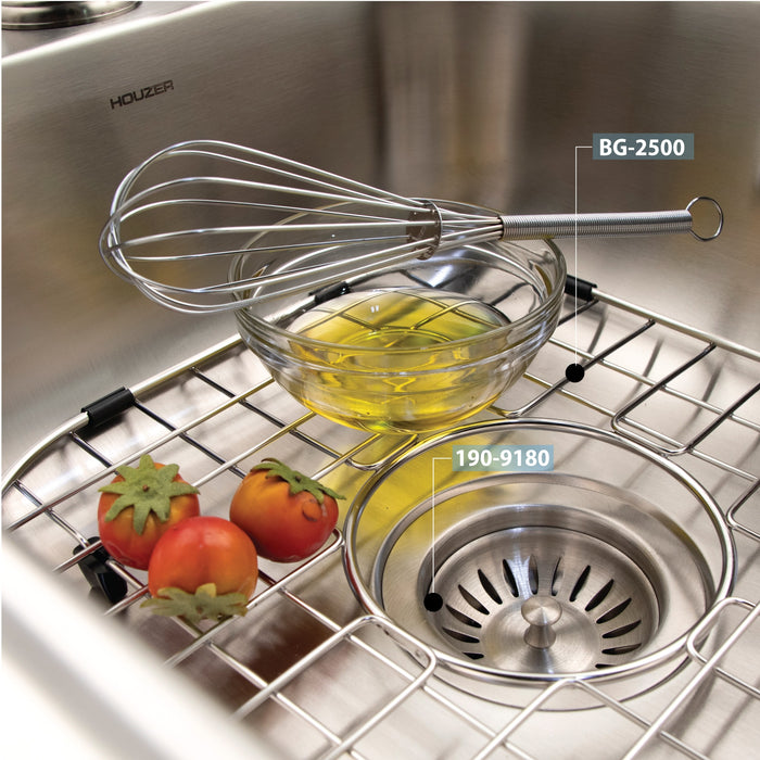 Houzer A1722-7BS-1 Glowtone ADA Compliant 17" Stainless Steel Drop-in Topmount 3-Hole Large Bar and Prep Sink
