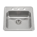Houzer A1919-603-1 ADA Compliant 19" Stainless Steel Drop-in Topmount 3-Hole 5" Deep Single Bowl Kitchen Sink