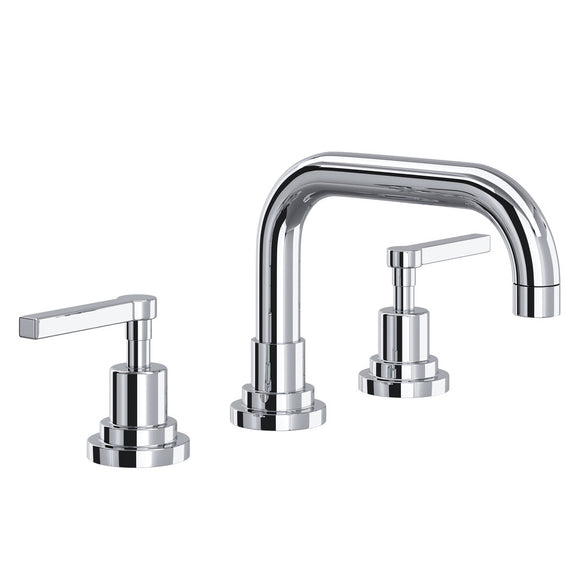 Rohl A2218LMAPC-2 Lombardia U-Spout Widespread Bathroom Faucet with Lever Handle in Polished Chrome