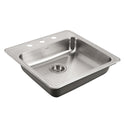 Houzer A2222-503-1 ADA Compliant 22" Stainless Steel Drop-in Topmount 3-Hole 5" Deep Single Bowl Kitchen Sink
