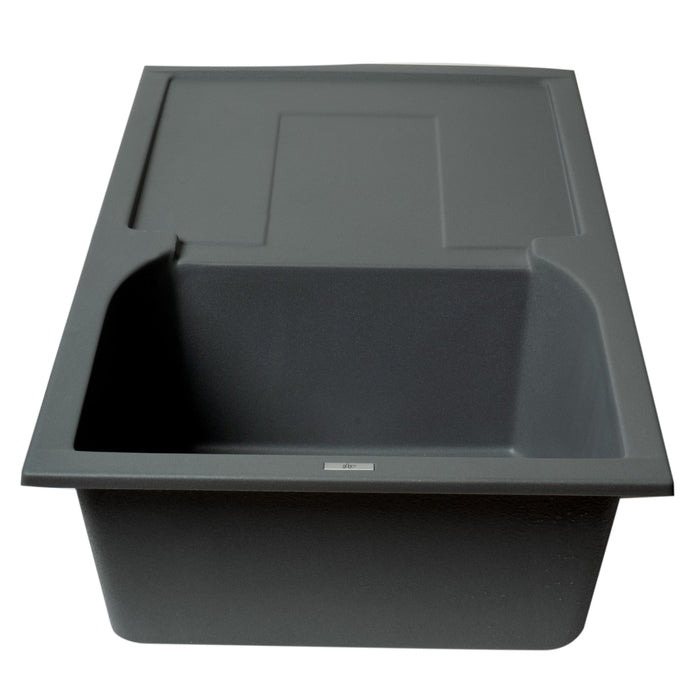 ALFI Brand AB1620DI-T Titanium 34" Granite Comp Kitchen Sink with Drainboard