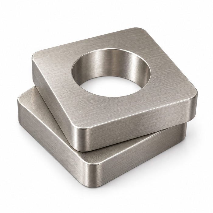Amba AE-10S-B 10 mm square spacers, two units, Brushed stainless steel