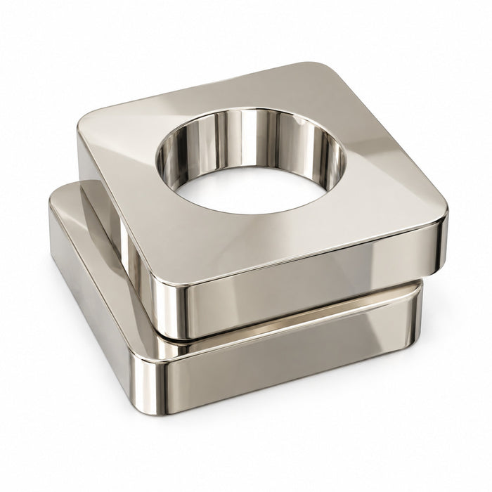 Amba AE-10S-PN 10 mm square spacers, two units, Polished nickel