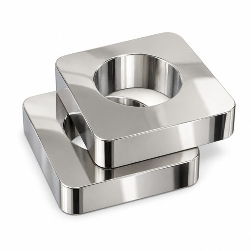 Amba AE-10S-P 10 mm square spacers, two units, Polished stainless steel