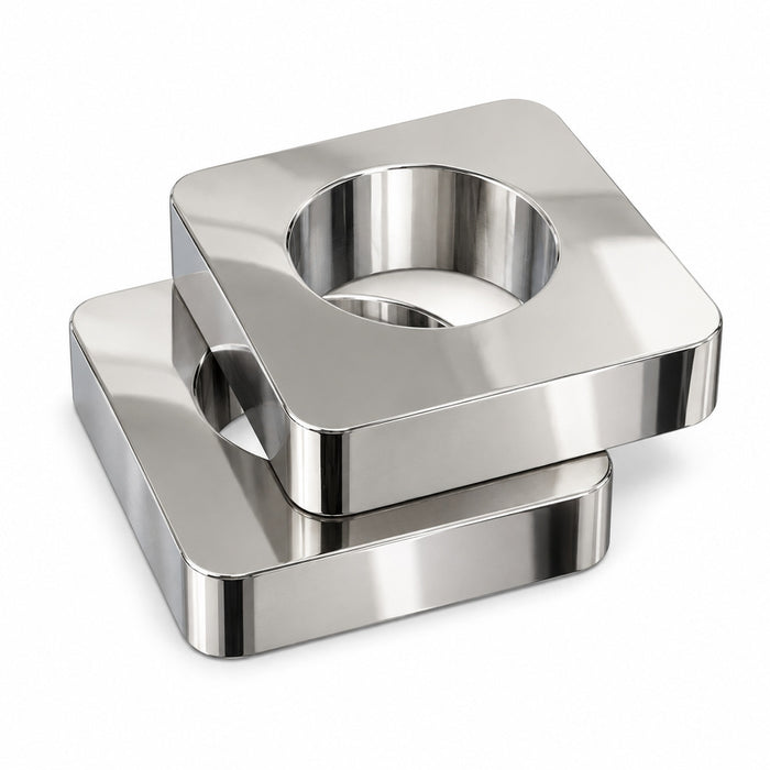 Amba AE-10S-P 10 mm square spacers, two units, Polished stainless steel