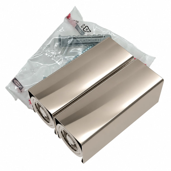 Amba AE-BPS2-PN Square Bracket Pack (2 Units) for Quadro, Vega & Modello I in Polished Nickel