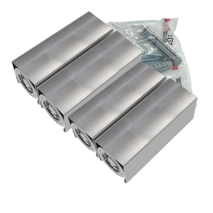 Amba AE-BPS4-B Square Bracket Pack (4 Units) for Quadro, Vega & Modello I in Brushed