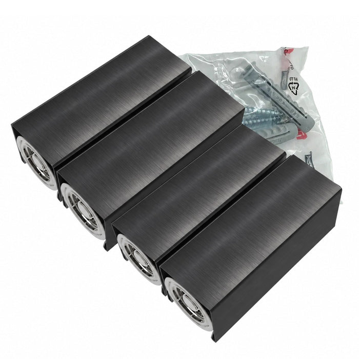 Amba AE-BPS4-PBB Square Bracket Pack (4 Units) for Quadro, Vega & Modello I in PVD Brushed Black