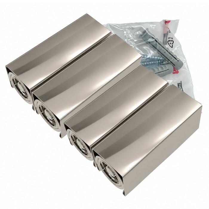 Amba AE-BPS4-PN Square Bracket Pack (4 Units) for Quadro, Vega & Modello I in Polished Nickel