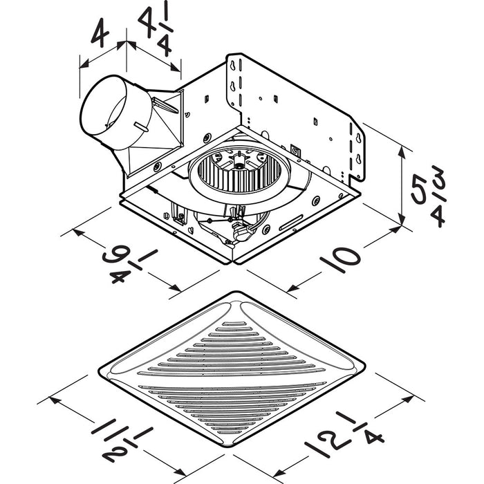 Broan NuTone AE50110DCS Humidity Sensing Bathroom Exhaust Fan ENERGY STAR, 50-110 CFM