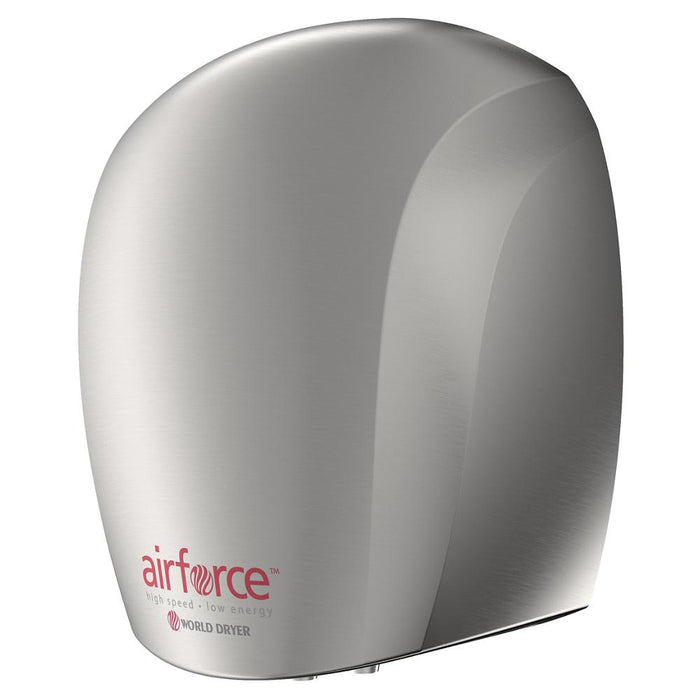 World Dryer J-973A3 Airforce Hi-Speed Energy-Efficient Hand Dryer, Quiet, Brushed Stainless Steel