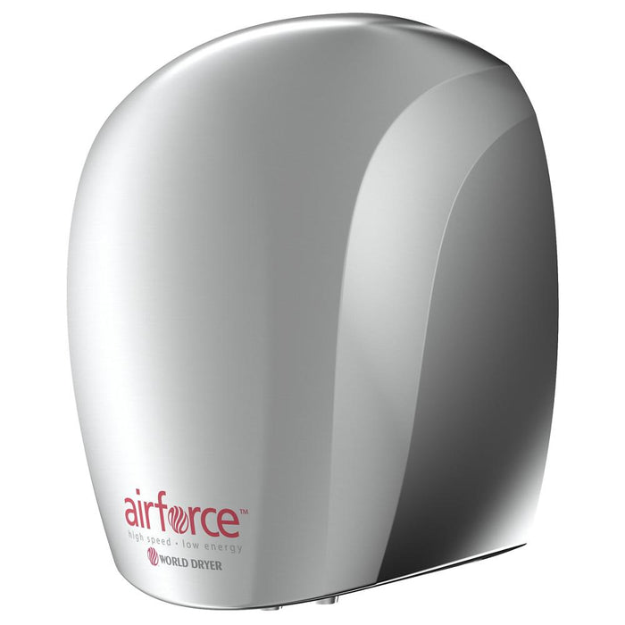 World Dryer J-970A3 Airforce Hi-Speed Energy-Efficient Hand Dryer, Quiet, Polished Aluminum Finish