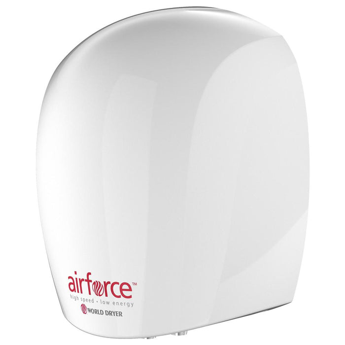 World Dryer J-974A3 Airforce Hi-Speed Energy-Efficient Hand Dryer, Quiet, Aluminum White