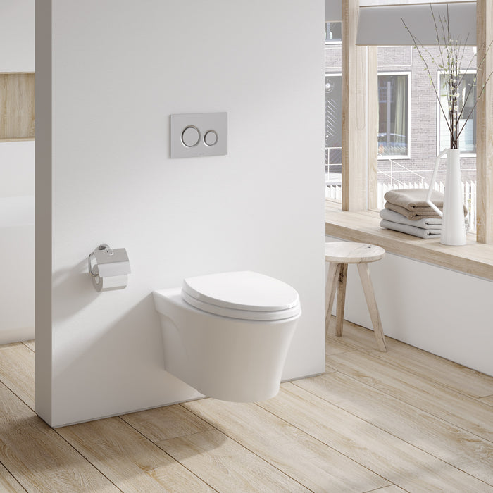 TOTO CT426CFGT40#01 AP Washlet+ Wall Mounted Elongated Universal Height Skirted Toilet Bowl (Seat Not Included)