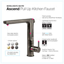 Houzer ASCPU-460-PW Ascend Series Single Handle Pull-Out Kitchen Faucet