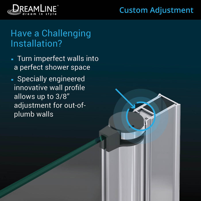DreamLine SHDR-3636580-01 Aqua Fold 36"W x 58"H Frameless Bi-Fold Tub Door in Chrome - Bath4All