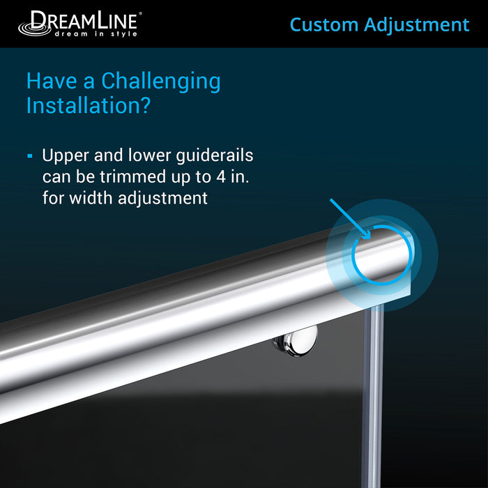 DreamLine SHDR-1360760-04 Charisma 56-60"W x 76"H Frameless Bypass Sliding Shower Door in Brushed Nickel