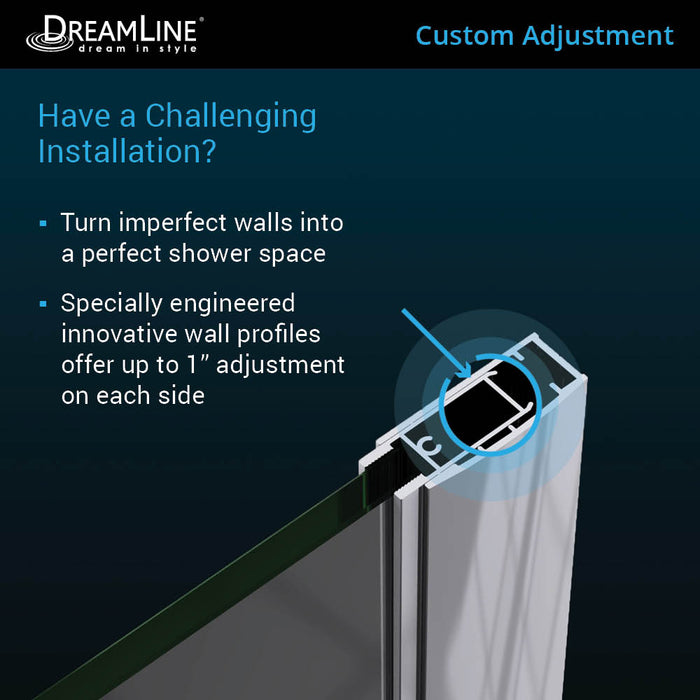 DreamLine SHDR-4127720-06 Elegance 27-29"W x 72"H Frameless Pivot Shower Door in Oil Rubbed Bronze