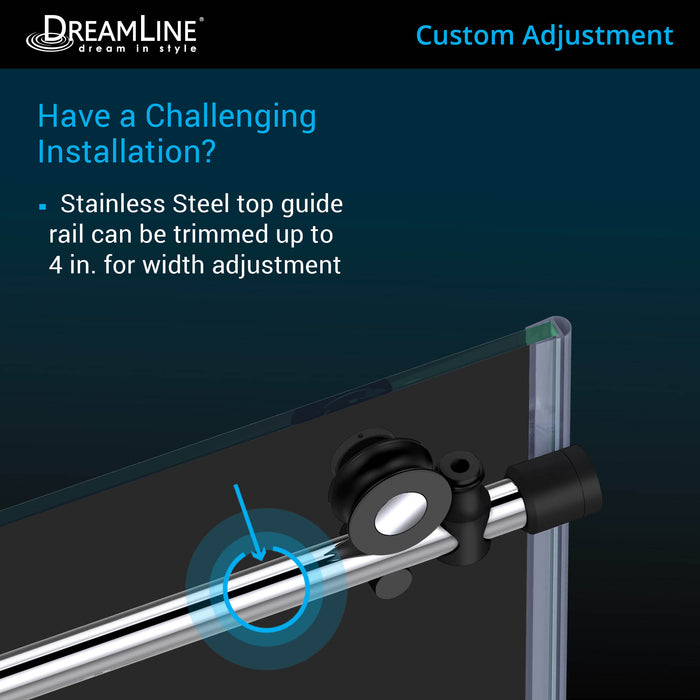 DreamLine SHDR-61607610-18 Enigma-XT 56-60"W x 76"H Fully Frameless Sliding Shower Door in Tuxedo Finish