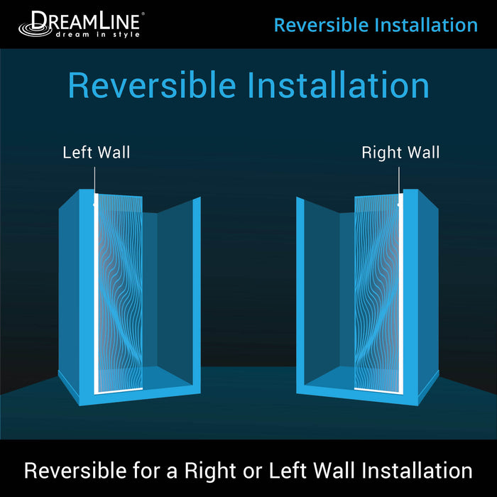 DreamLine D3234721M11-08 Platinum Linea Surf 34"W x 72"H Single Panel Frameless Shower Screen in Polished Stainless Steel
