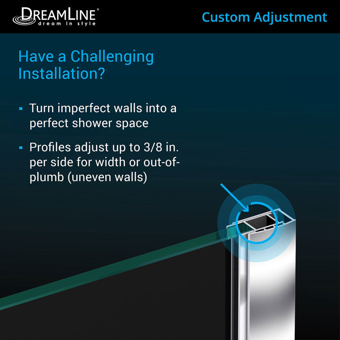 DreamLine SHEN-2136360-06 Prism 36 1/8" x 72" Frameless Neo-Angle Pivot Shower Enclosure in Oil Rubbed Bronze