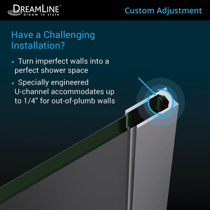 DreamLine SHEN-2634340-06 Prism Plus 34" x 72" Frameless Neo-Angle Hinged Shower Enclosure in Oil Rubbed Bronze
