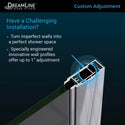DreamLine SHDR-20397210-01 Unidoor 39-40"W x 72"H Frameless Hinged Shower Door with Support Arm in Chrome - Bath4All
