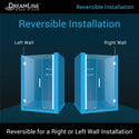 DreamLine SHDR-20417210S-04 Unidoor 41-42"W x 72"H Frameless Hinged Shower Door with Shelves in Brushed Nickel - Bath4All