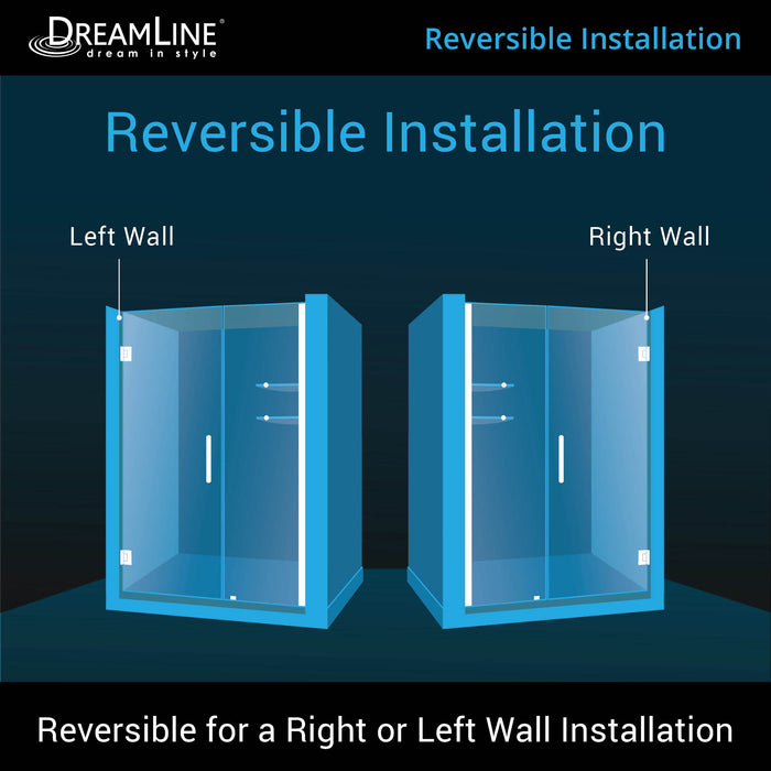 DreamLine SHDR-20537210S-06 Unidoor 53-54"W x 72"H Frameless Hinged Shower Door with Shelves in Oil Rubbed Bronze - Bath4All