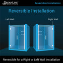DreamLine SHDR-20517210S-01 Unidoor 51-52"W x 72"H Frameless Hinged Shower Door with Shelves in Chrome - Bath4All