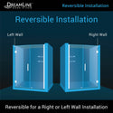 DreamLine SHDR-20587210S-01 Unidoor 58-59"W x 72"H Frameless Hinged Shower Door with Shelves in Chrome - Bath4All