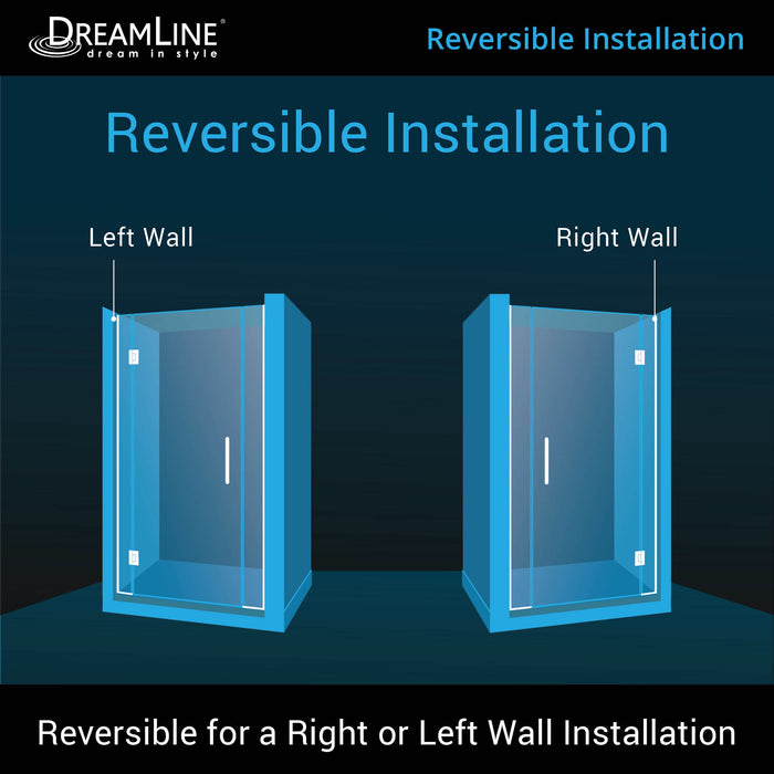 DreamLine D1272272-06 Unidoor-X 55-55 1/2"W x 72"H Frameless Hinged Shower Door in Oil Rubbed Bronze