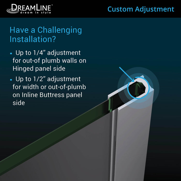DreamLine D3242434R-06 Unidoor-X 72-72 1/2"W x 72"H Frameless Hinged Shower Door in Oil Rubbed Bronze