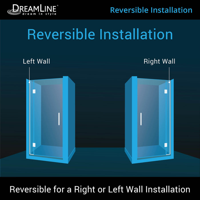 DreamLine D12372-06 Unidoor-X 29"W x 72"H Frameless Hinged Shower Door in Oil Rubbed Bronze