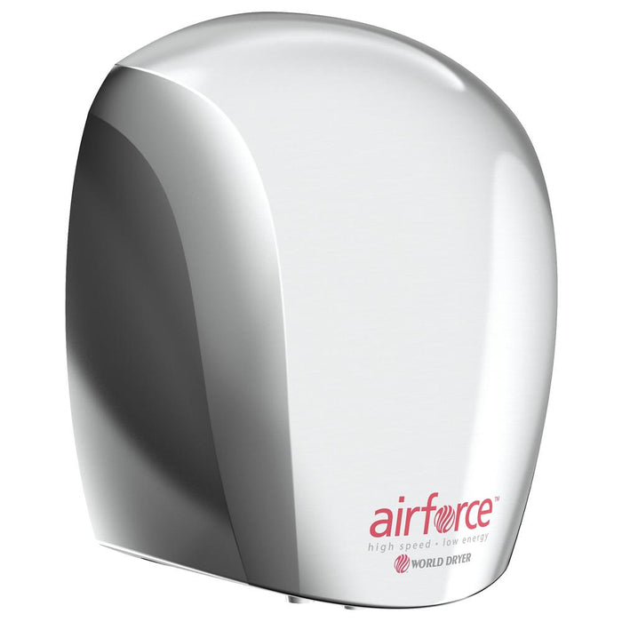 World Dryer J-970A3 Airforce Hi-Speed Energy-Efficient Hand Dryer, Quiet, Polished Aluminum Finish
