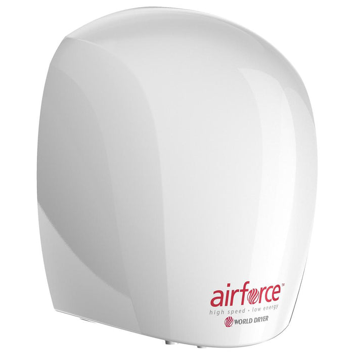 World Dryer J-974A3 Airforce Hi-Speed Energy-Efficient Hand Dryer, Quiet, Aluminum White